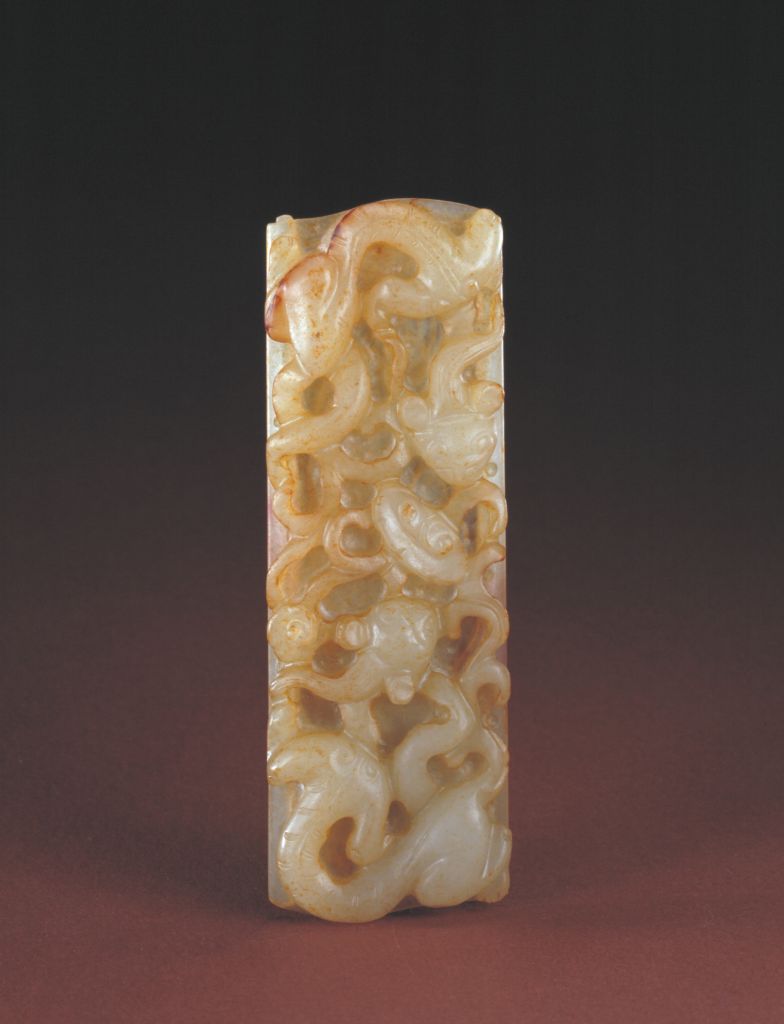 图片[1]-Jade double dragon arm rest-China Archive